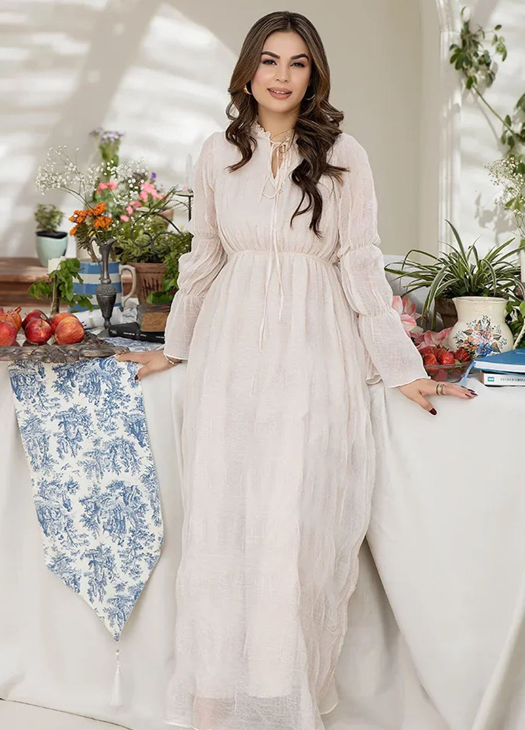 Apricocia Pret Printed Chiffon 1 Piece  Soft Serenity