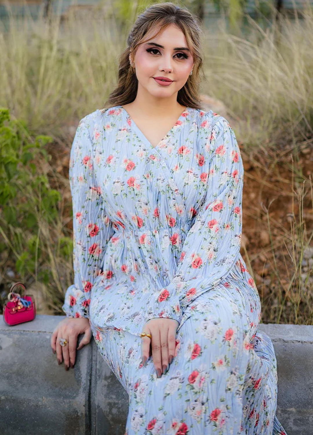 Apricocia Pret Printed Silk 1 Piece  Misty Ivy