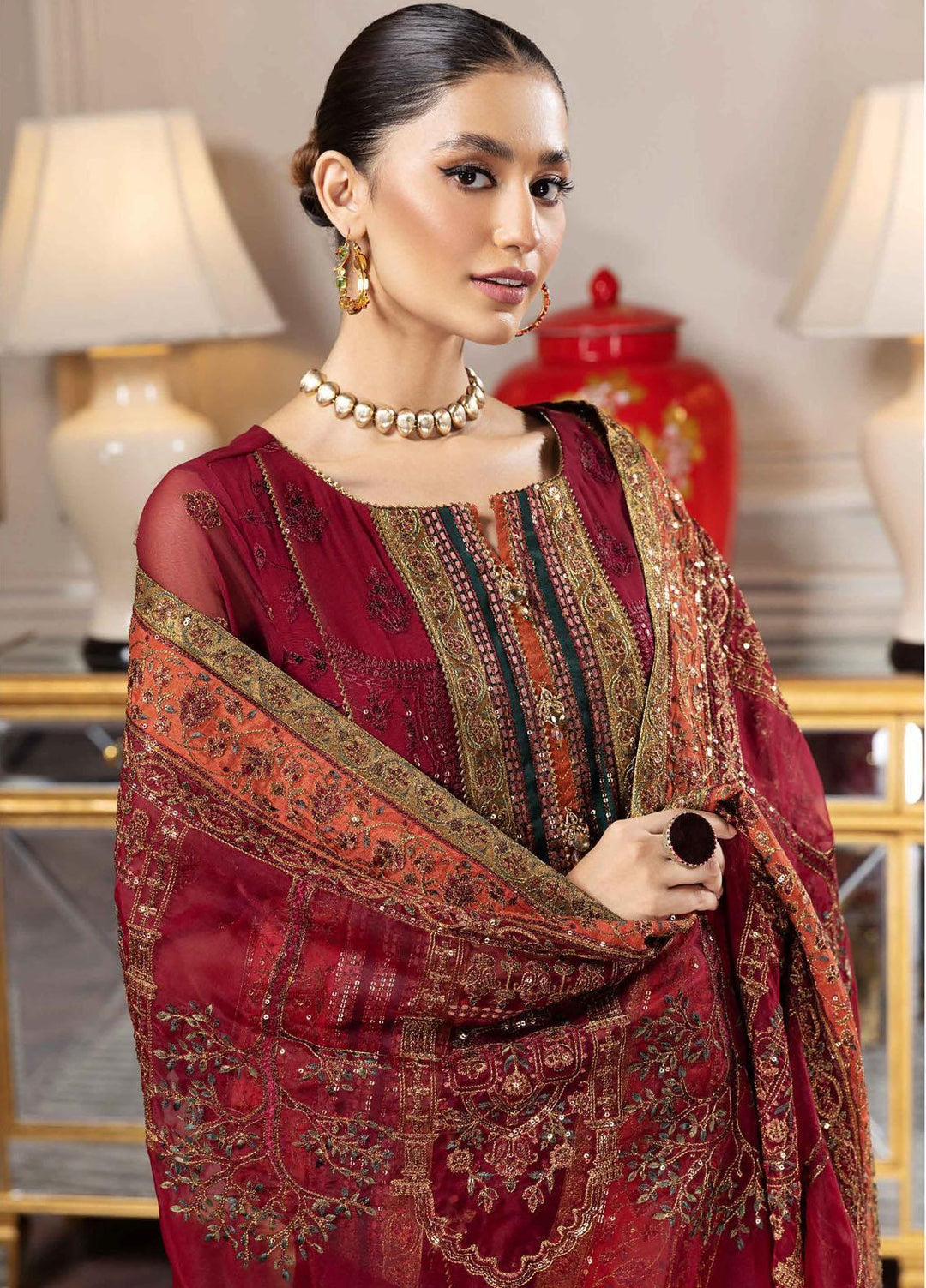 Aqs-e-Dast By Alizeh Fashion Embroidered Chiffon Suits Unstitched 3 Piece AFB22-F11 01 Mehlika - Festive Collection