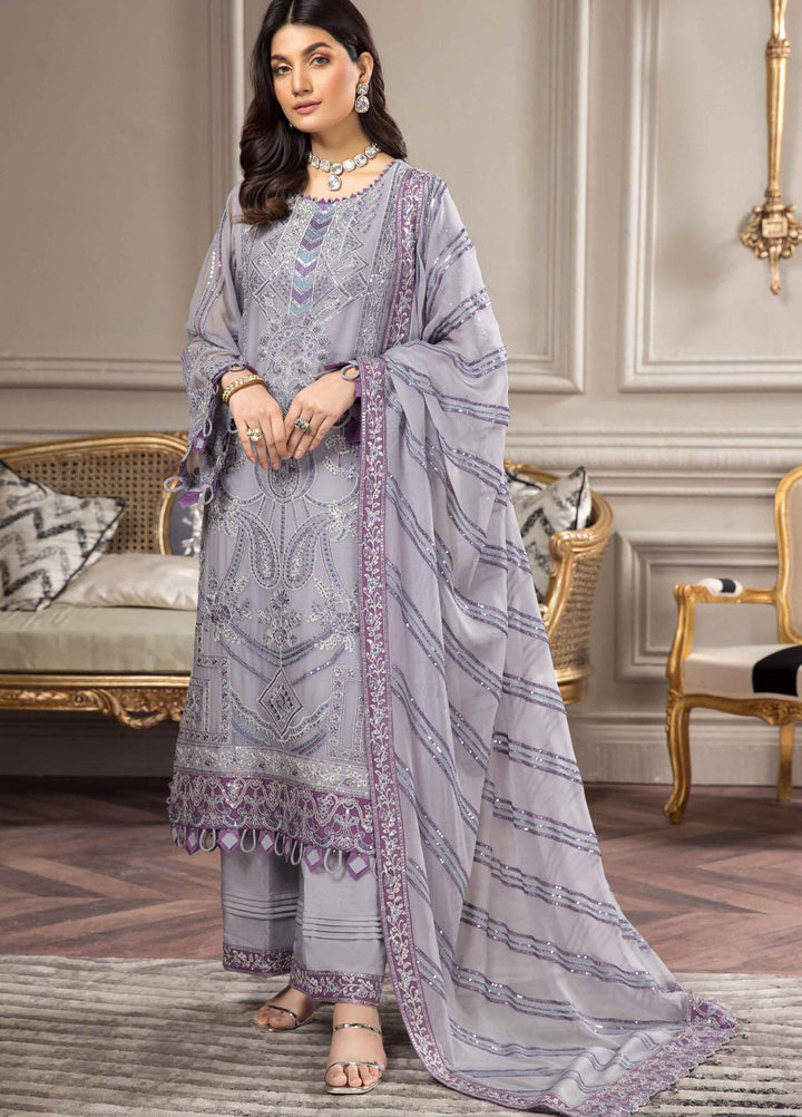 Aqs-e-Dast By Alizeh Fashion Embroidered Chiffon Suits Unstitched 3 Piece AFB22-F11 03 Jahanara - Festive Collection