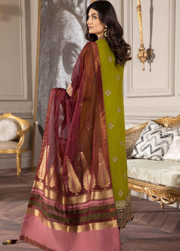 Aqs-e-Dast By Alizeh Fashion Embroidered Chiffon Suits Unstitched 3 Piece AFB22-F11 05 Nayab - Festive Collection