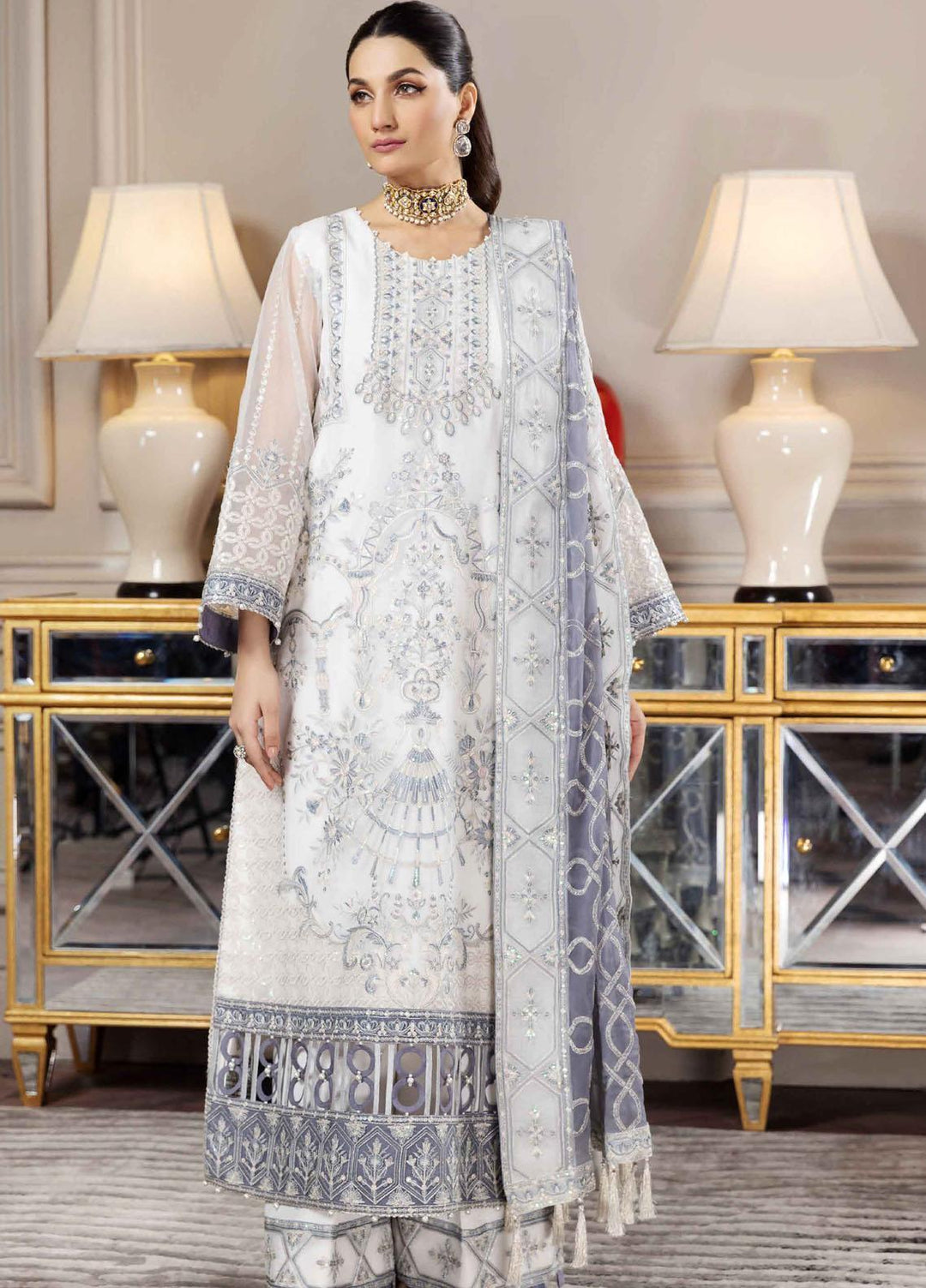 Aqs-e-Dast By Alizeh Fashion Embroidered Organza Suits Unstitched 3 Piece AFB22-F11 06 Amar - Festive Collection