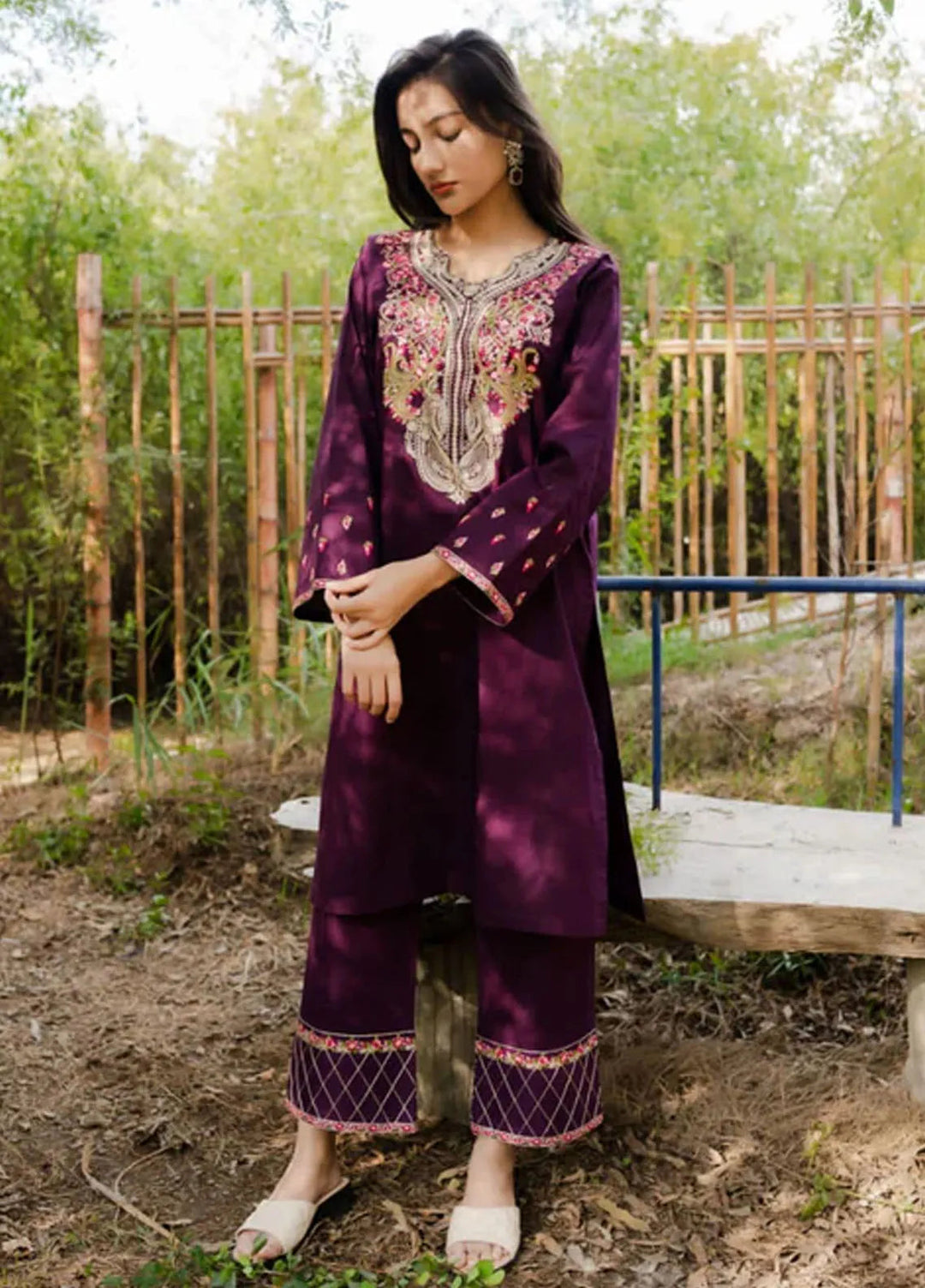 AR Apparel Pret Embroidered Cotton Cambric 3 Piece Suit ARG-0024-01