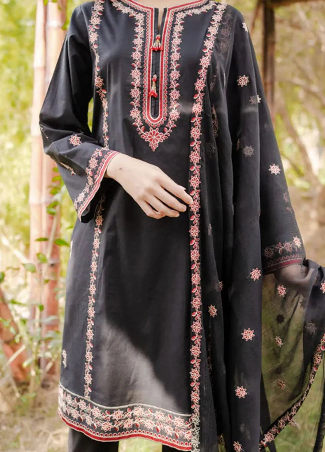 AR Apparel Pret Embroidered Cotton Cambric 3 Piece Suit ARG-0024-04