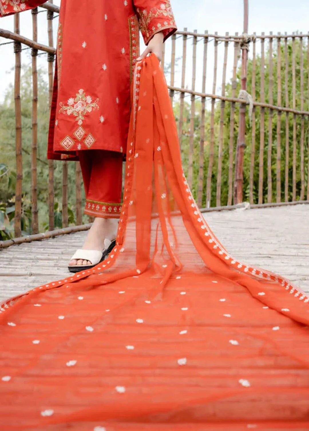 AR Apparel Pret Embroidered Cotton Cambric 3 Piece Suit ARG-0024-08