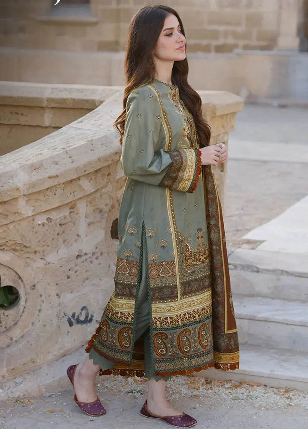 Arabic Lawn By Asim Jofa Pret Printed Suit 3 Piece AJ24AL AJPL-10