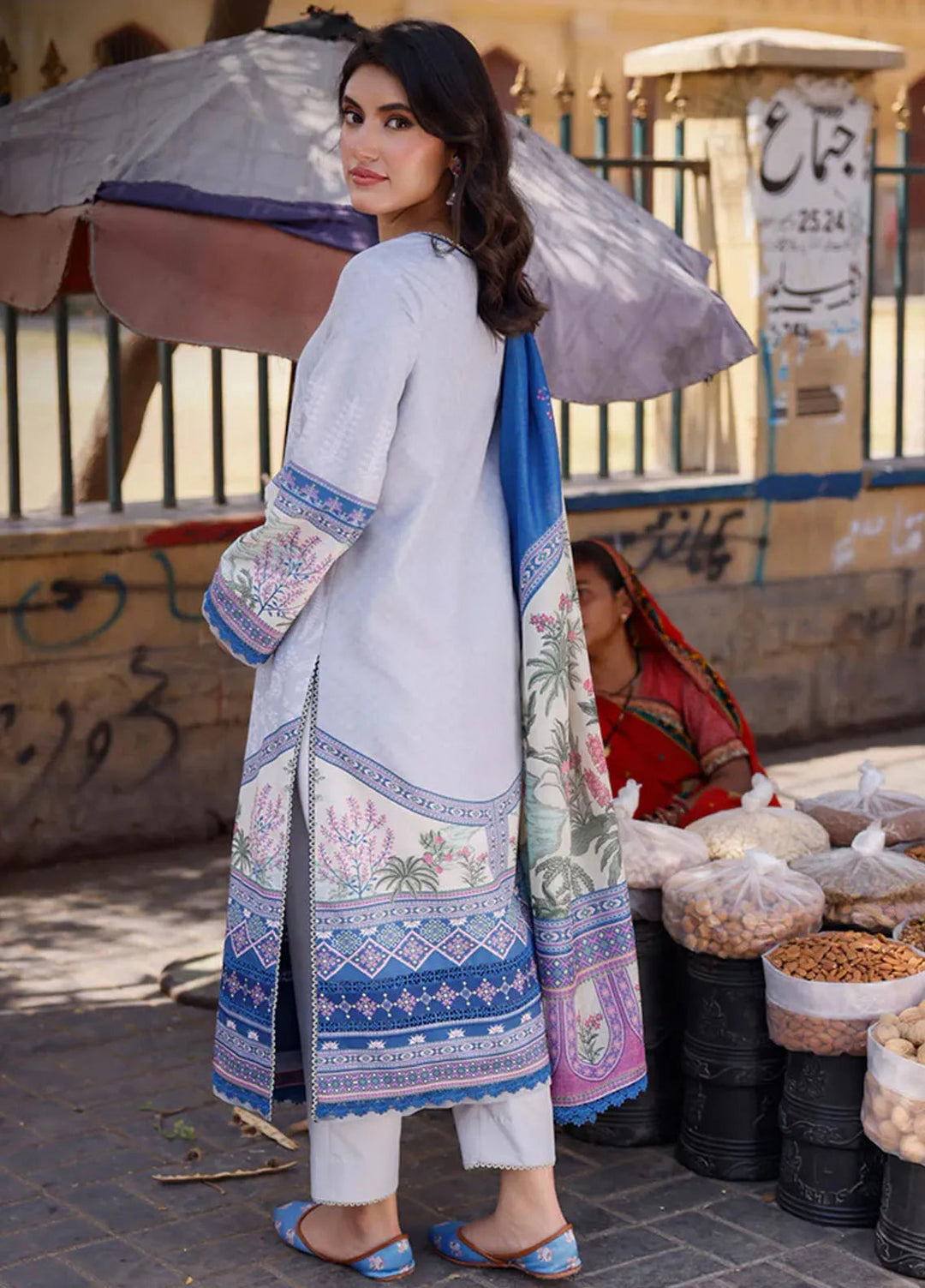 Arabic Lawn By Asim Jofa Printed Suit Unstitched 3 Piece AJ24AL AJPL-01 - Summer Collection