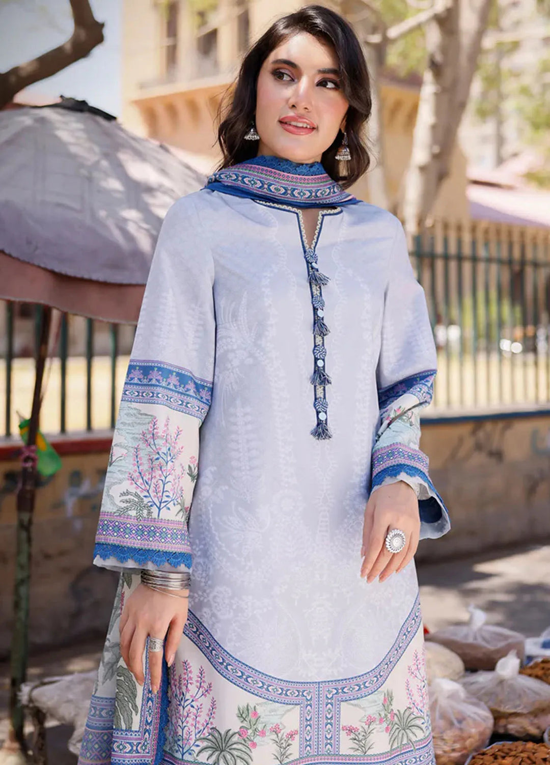 Arabic Lawn By Asim Jofa Printed Suit Unstitched 3 Piece AJ24AL AJPL-01 - Summer Collection
