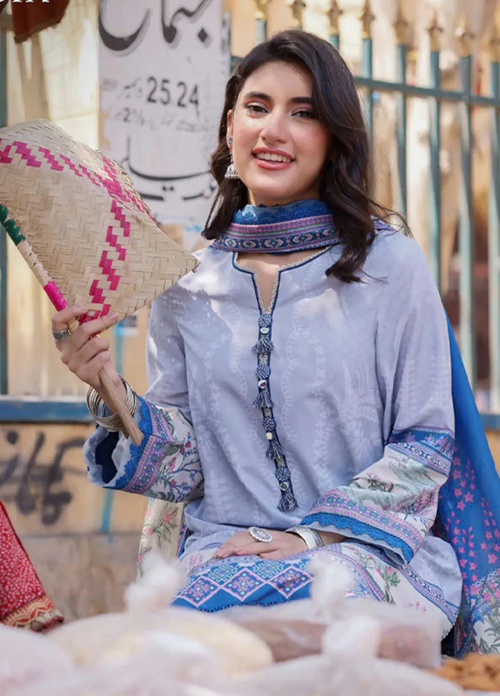Arabic Lawn By Asim Jofa Printed Suit Unstitched 3 Piece AJ24AL AJPL-01 - Summer Collection