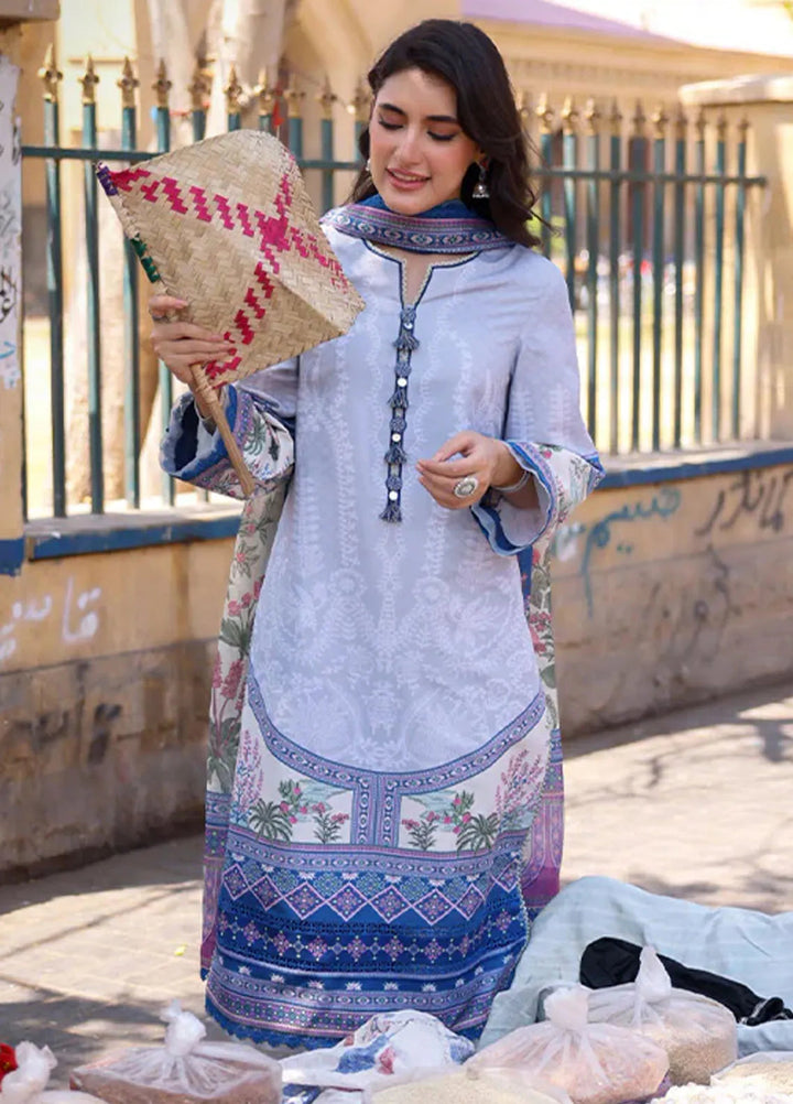 Arabic Lawn By Asim Jofa Printed Suit Unstitched 3 Piece AJ24AL AJPL-01 - Summer Collection