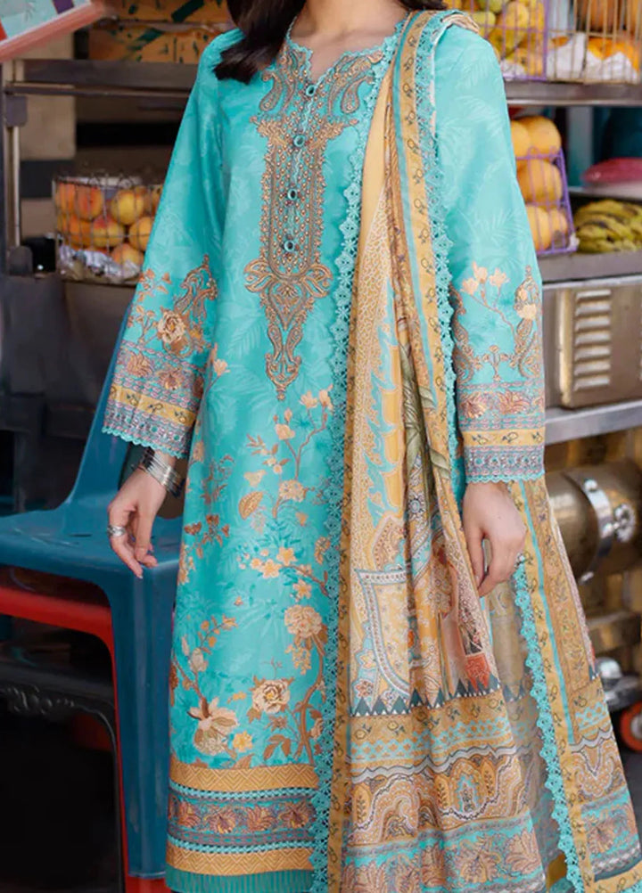 Arabic Lawn By Asim Jofa Printed Suit Unstitched 3 Piece AJ24AL AJPL-02 - Summer Collection