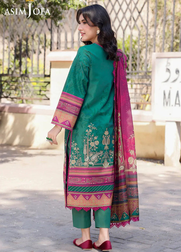Arabic Lawn By Asim Jofa Printed Suit Unstitched 3 Piece AJ24AL AJPL-04 - Summer Collection