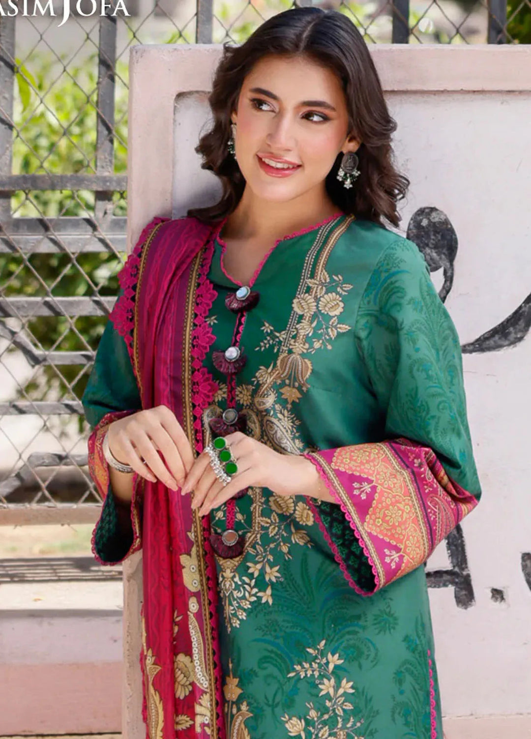 Arabic Lawn By Asim Jofa Printed Suit Unstitched 3 Piece AJ24AL AJPL-04 - Summer Collection