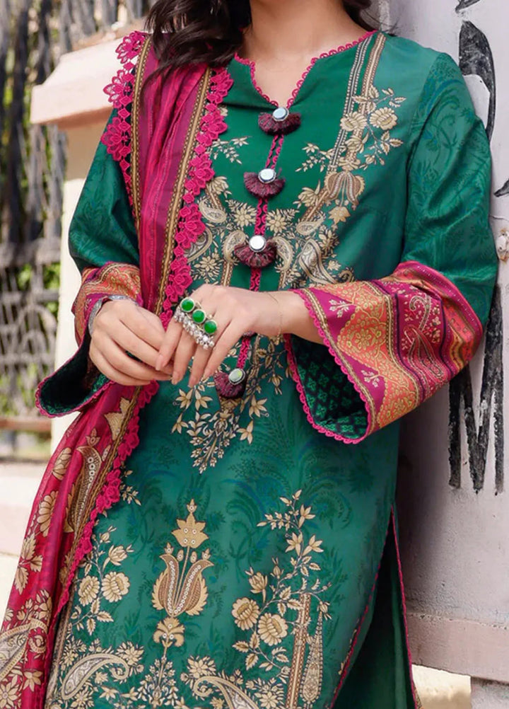 Arabic Lawn By Asim Jofa Printed Suit Unstitched 3 Piece AJ24AL AJPL-04 - Summer Collection
