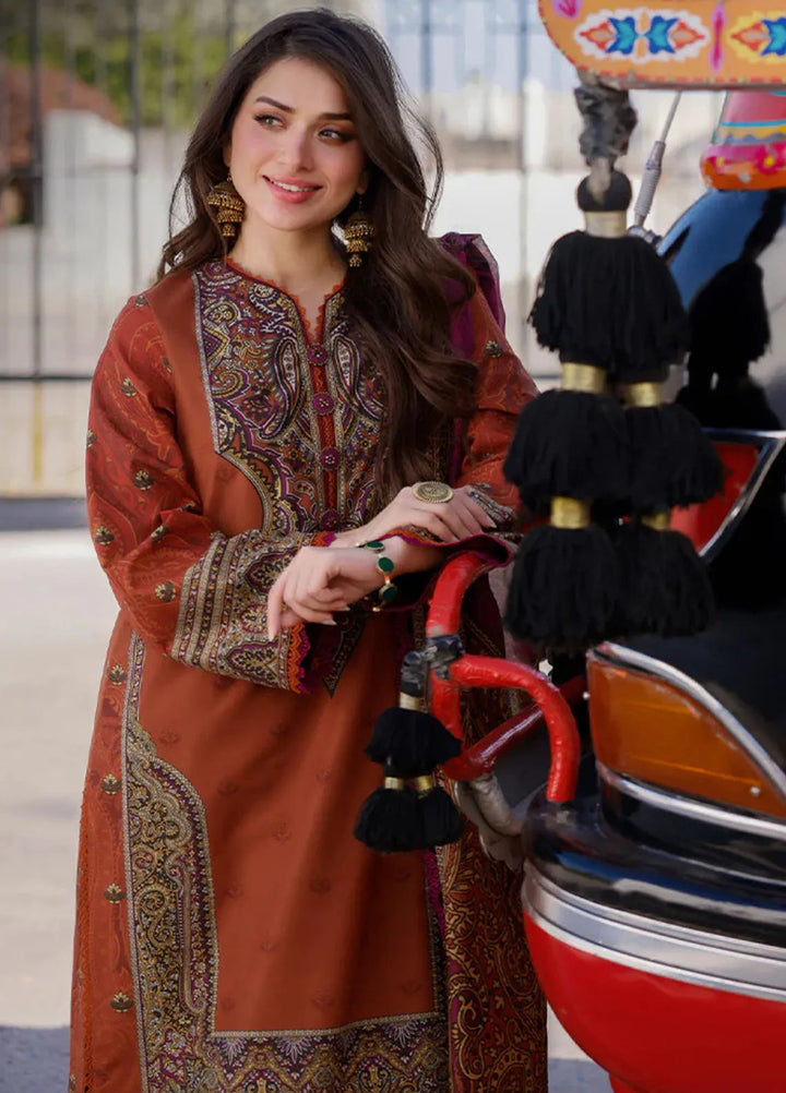 Arabic Lawn By Asim Jofa Printed Suit Unstitched 3 Piece AJ24AL AJPL-05 - Summer Collection