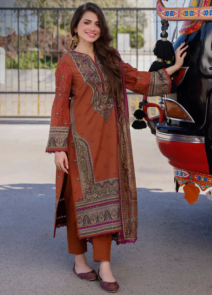Arabic Lawn By Asim Jofa Printed Suit Unstitched 3 Piece AJ24AL AJPL-05 - Summer Collection
