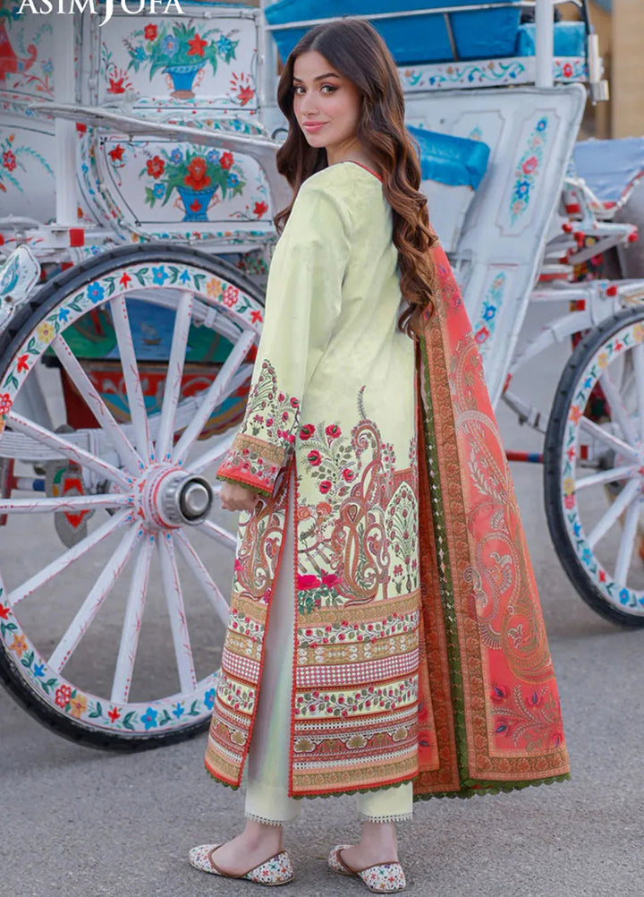 Arabic Lawn By Asim Jofa Printed Suit Unstitched 3 Piece AJ24AL AJPL-06 - Summer Collection