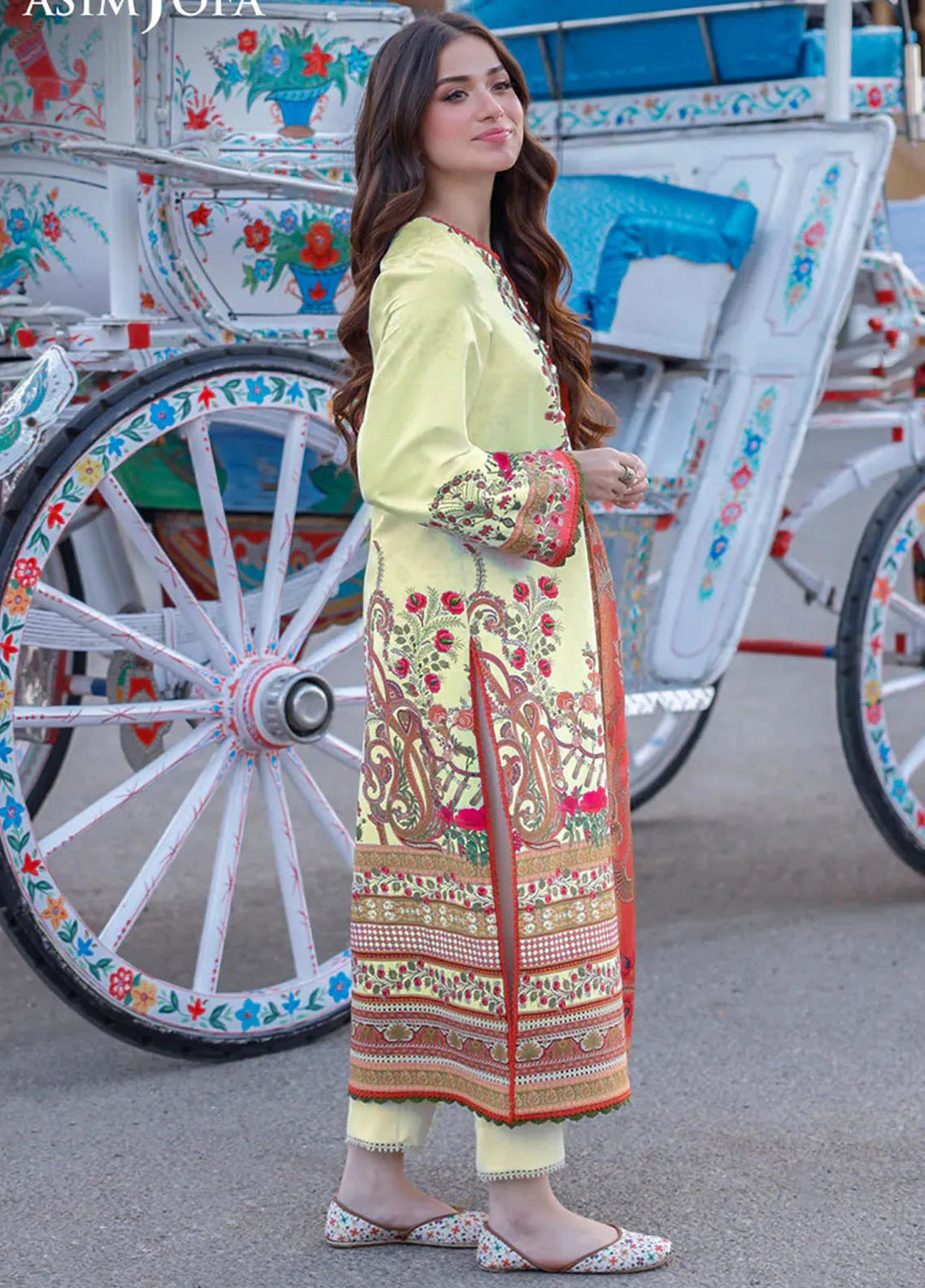 Arabic Lawn By Asim Jofa Printed Suit Unstitched 3 Piece AJ24AL AJPL-06 - Summer Collection
