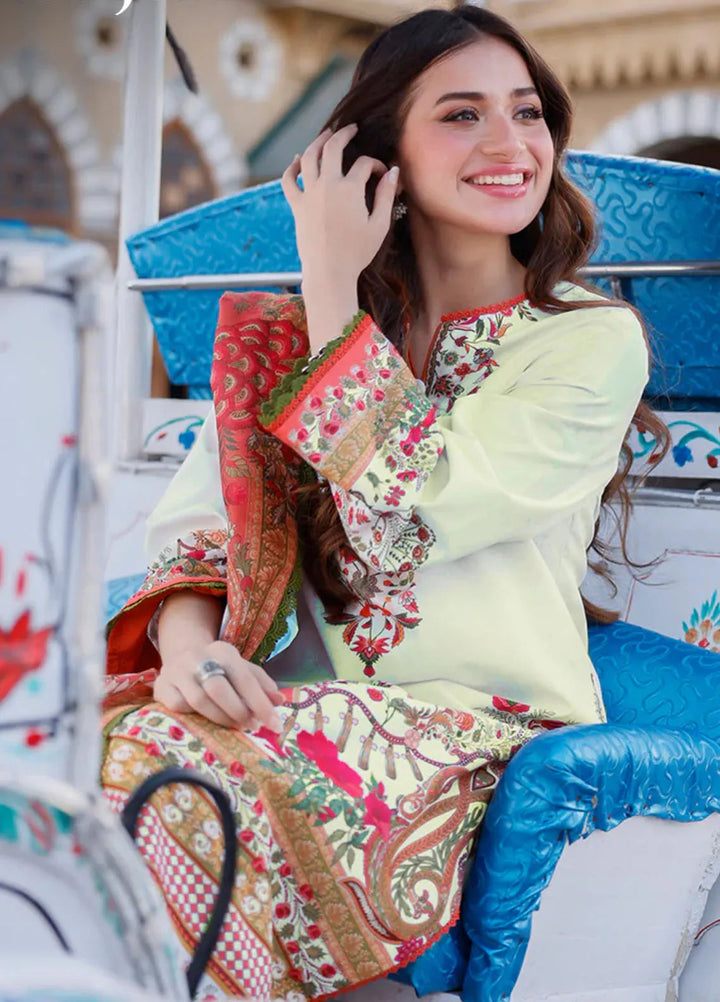 Arabic Lawn By Asim Jofa Printed Suit Unstitched 3 Piece AJ24AL AJPL-06 - Summer Collection