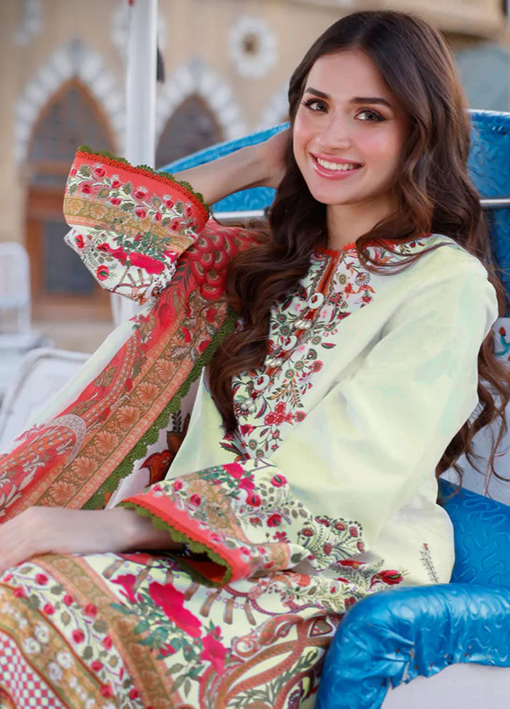 Arabic Lawn By Asim Jofa Printed Suit Unstitched 3 Piece AJ24AL AJPL-06 - Summer Collection