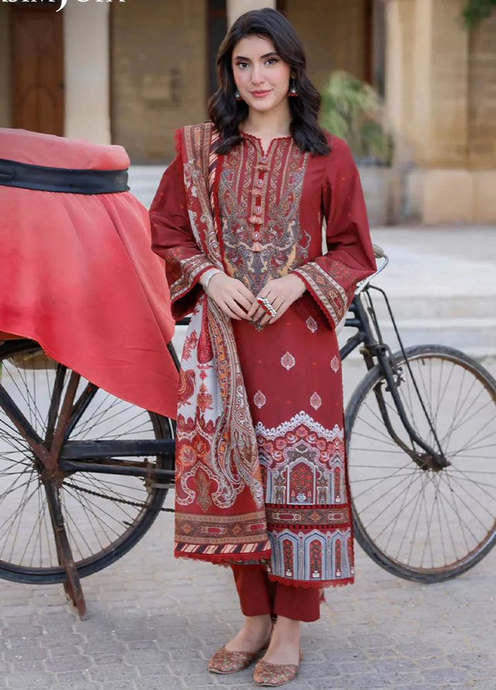 Arabic Lawn By Asim Jofa Printed Suit Unstitched 3 Piece AJ24AL AJPL-07 - Summer Collection