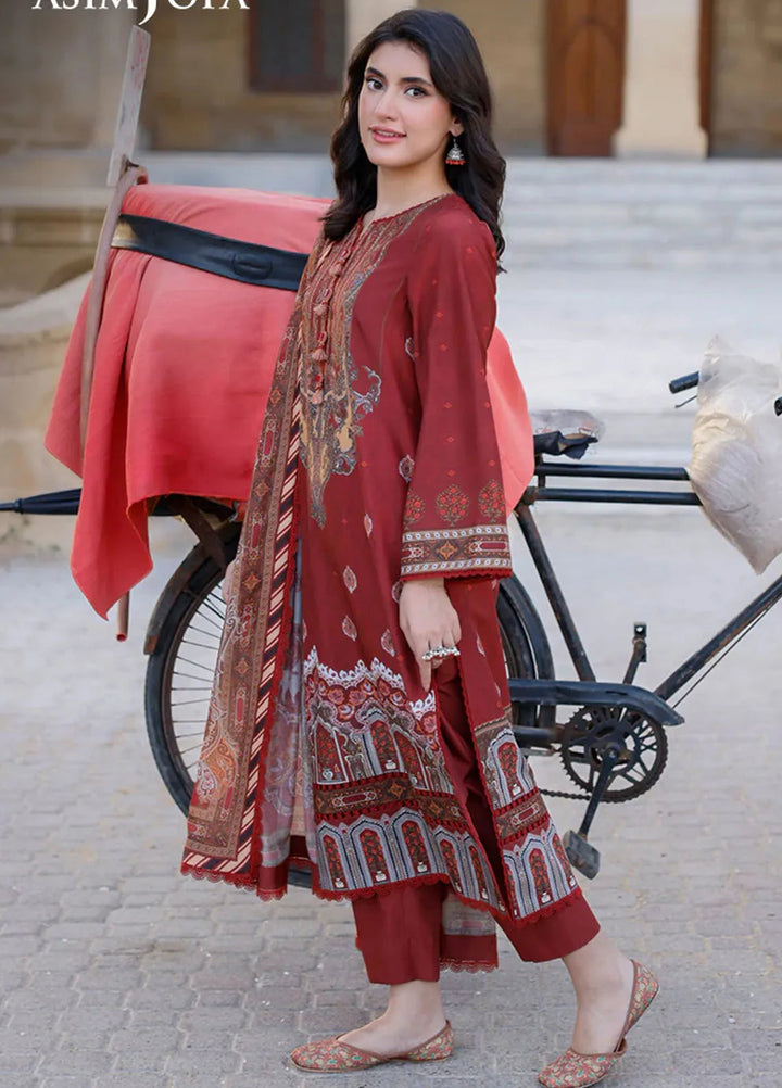 Arabic Lawn By Asim Jofa Printed Suit Unstitched 3 Piece AJ24AL AJPL-07 - Summer Collection