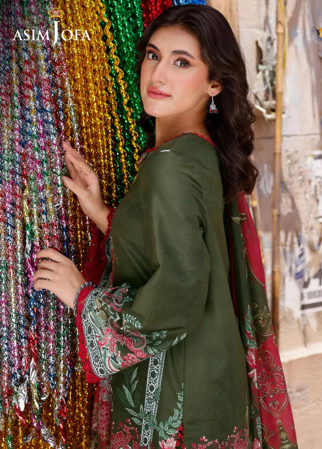 Arabic Lawn By Asim Jofa Printed Suit Unstitched 3 Piece AJ24AL AJPL-08 - Summer Collection