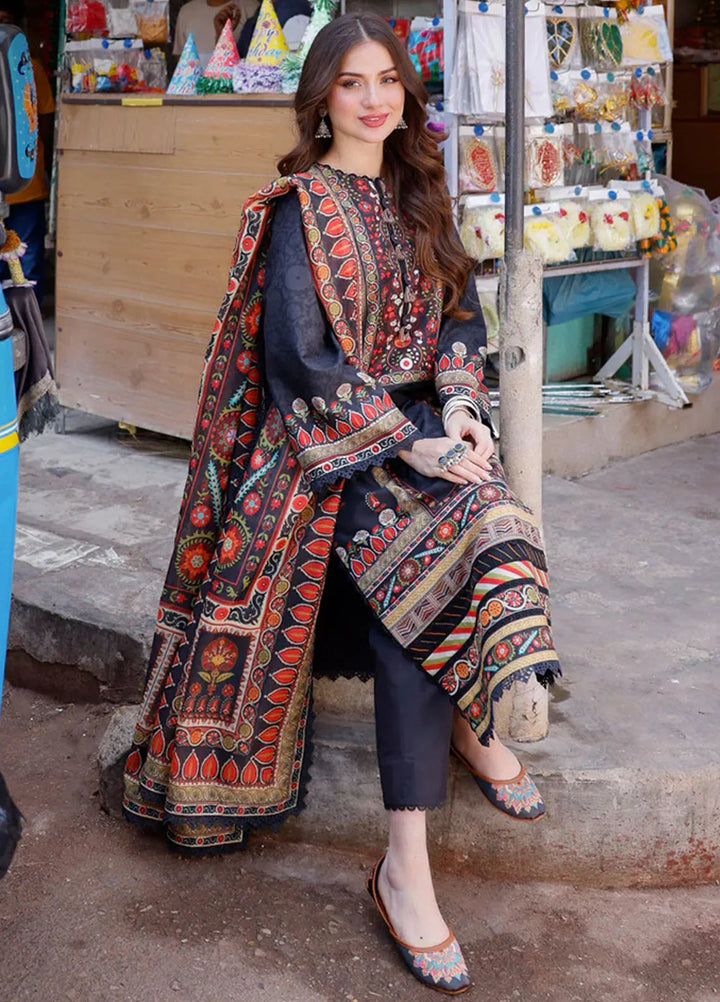 Arabic Lawn By Asim Jofa Printed Suit Unstitched 3 Piece AJ24AL AJPL-09 - Summer Collection