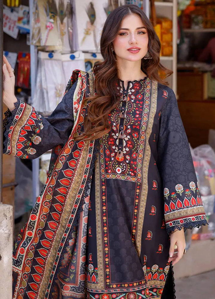 Arabic Lawn By Asim Jofa Printed Suit Unstitched 3 Piece AJ24AL AJPL-09 - Summer Collection