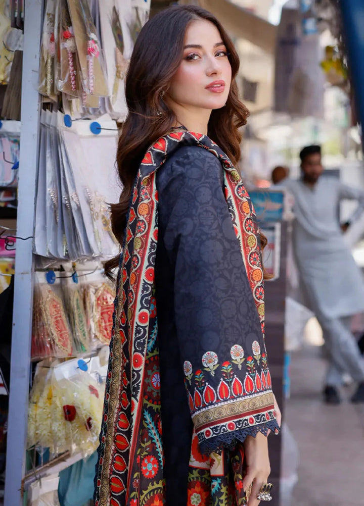 Arabic Lawn By Asim Jofa Printed Suit Unstitched 3 Piece AJ24AL AJPL-09 - Summer Collection