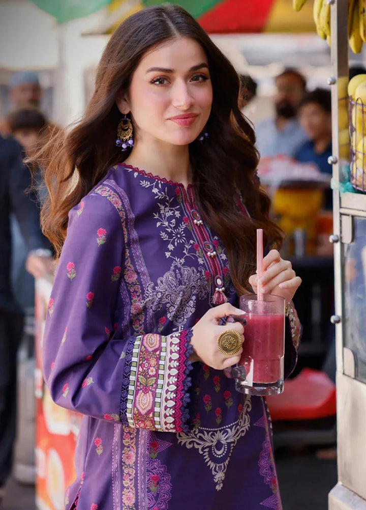 Arabic Lawn By Asim Jofa Printed Suit Unstitched 3 Piece AJ24AL AJPL-11 - Summer Collection