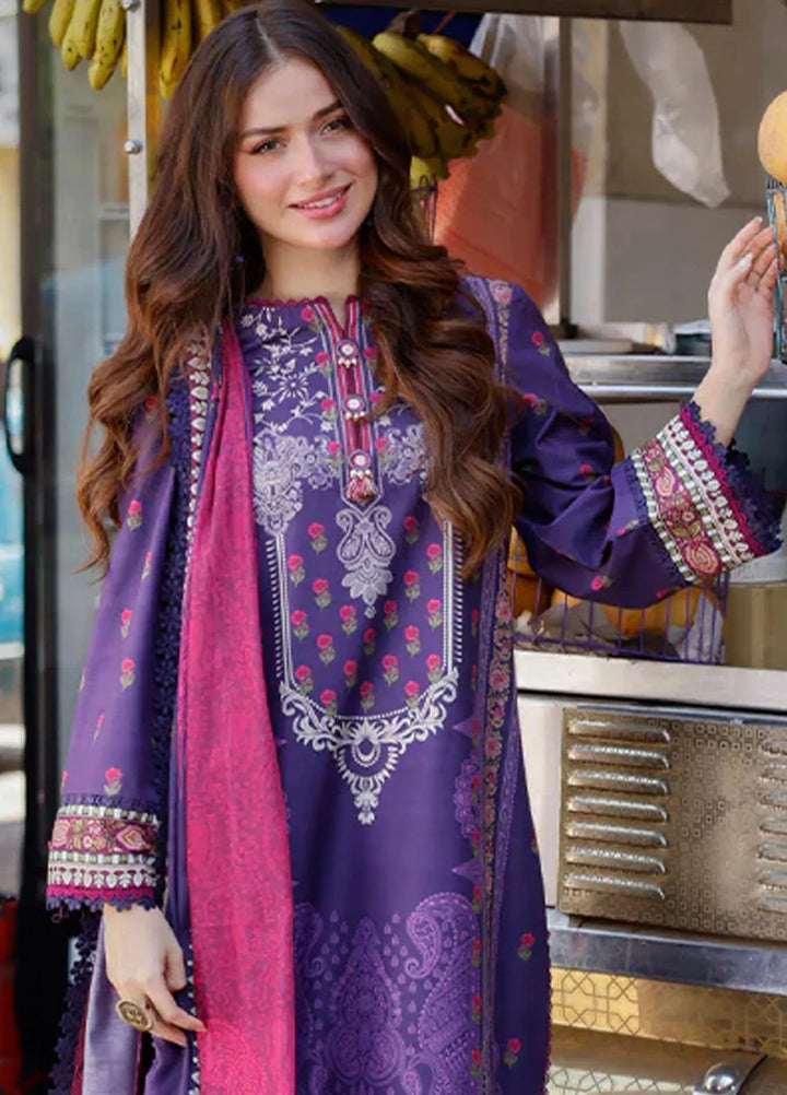 Arabic Lawn By Asim Jofa Printed Suit Unstitched 3 Piece AJ24AL AJPL-11 - Summer Collection