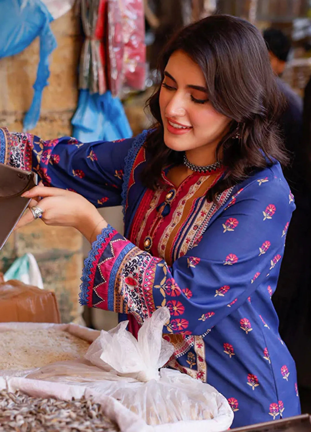 Arabic Lawn By Asim Jofa Printed Suit Unstitched 3 Piece AJ24AL AJPL-12 - Summer Collection