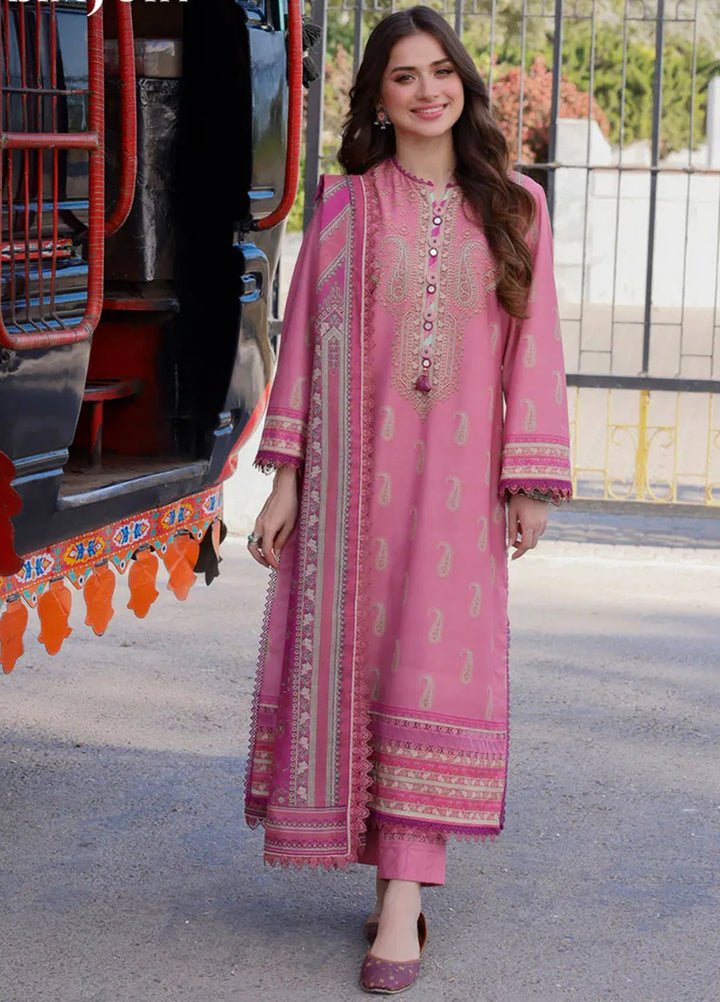 Arabic Lawn By Asim Jofa Printed Suit Unstitched 3 Piece AJ24AL AJPL-13 - Summer Collection