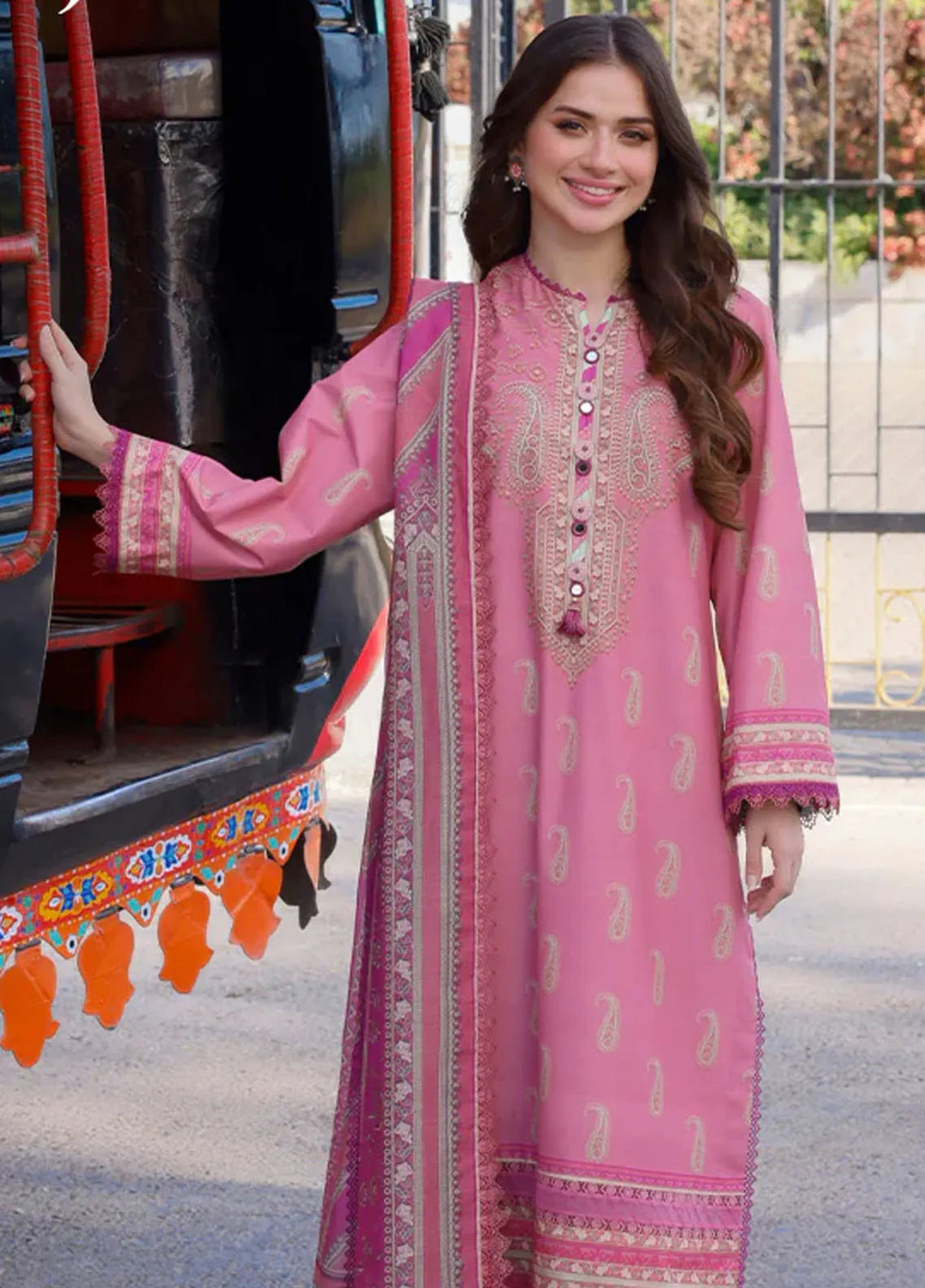 Arabic Lawn By Asim Jofa Printed Suit Unstitched 3 Piece AJ24AL AJPL-13 - Summer Collection