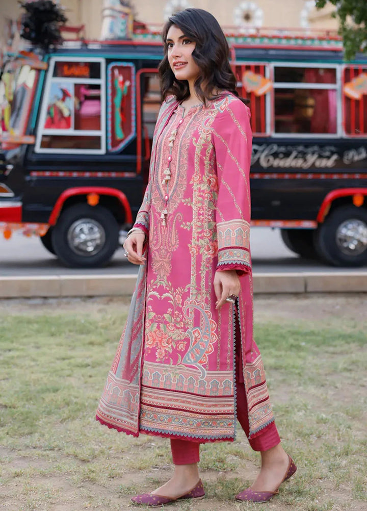 Arabic Lawn By Asim Jofa Printed Suit Unstitched 3 Piece AJ24AL AJPL-14 - Summer Collection