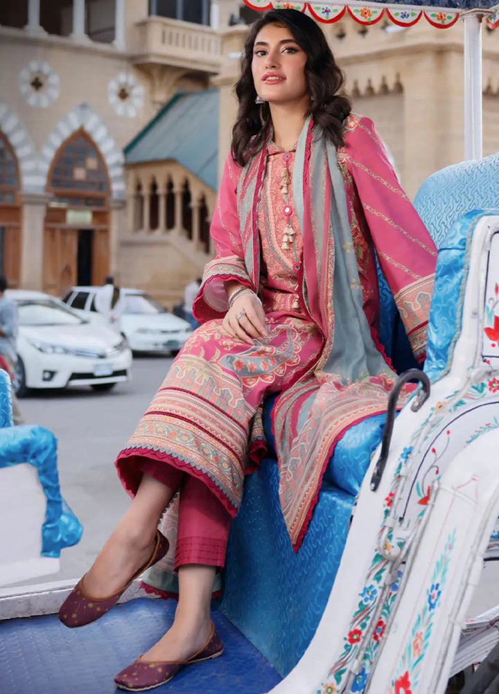 Arabic Lawn By Asim Jofa Printed Suit Unstitched 3 Piece AJ24AL AJPL-14 - Summer Collection