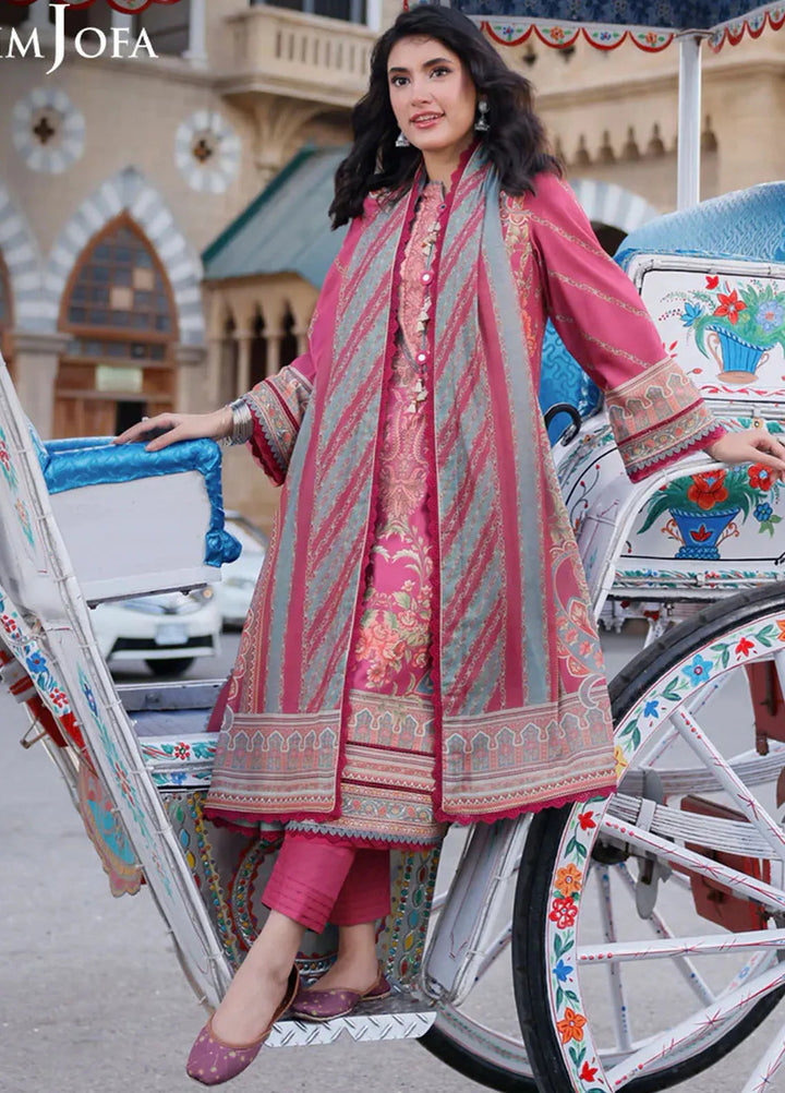 Arabic Lawn By Asim Jofa Printed Suit Unstitched 3 Piece AJ24AL AJPL-14 - Summer Collection