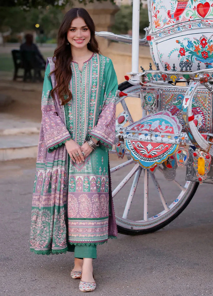 Arabic Lawn By Asim Jofa Printed Suit Unstitched 3 Piece AJ24AL AJPL-15 - Summer Collection
