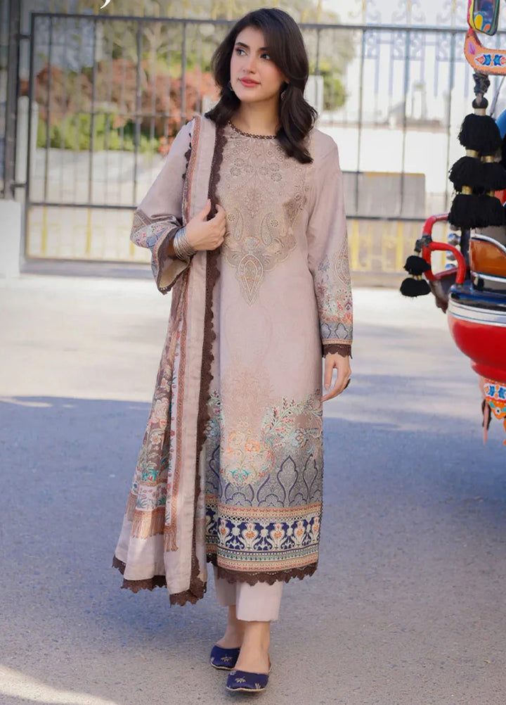 Arabic Lawn By Asim Jofa Printed Suit Unstitched 3 Piece AJ24AL AJPL-16 - Summer Collection