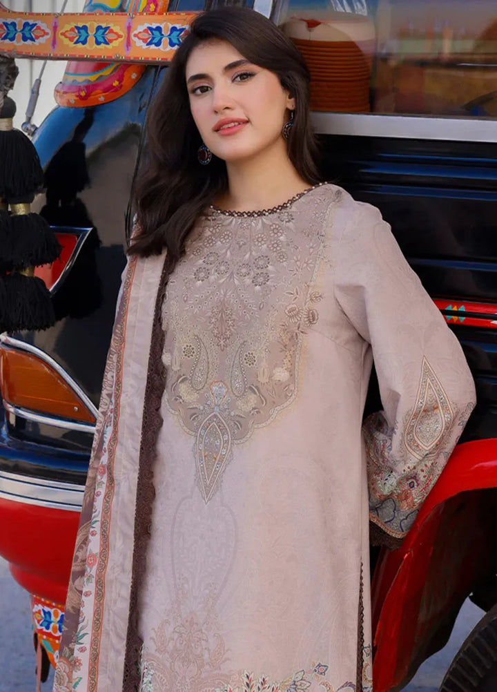 Arabic Lawn By Asim Jofa Printed Suit Unstitched 3 Piece AJ24AL AJPL-16 - Summer Collection