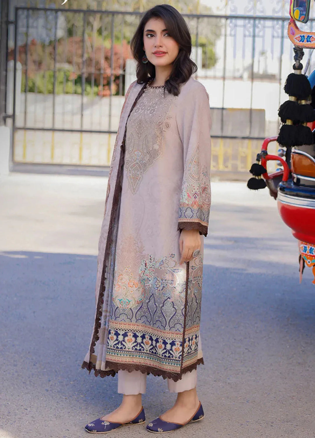 Arabic Lawn By Asim Jofa Printed Suit Unstitched 3 Piece AJ24AL AJPL-16 - Summer Collection