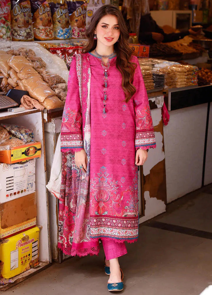 Arabic Lawn By Asim Jofa Printed Suit Unstitched 3 Piece AJ24AL AJPL-17 - Summer Collection