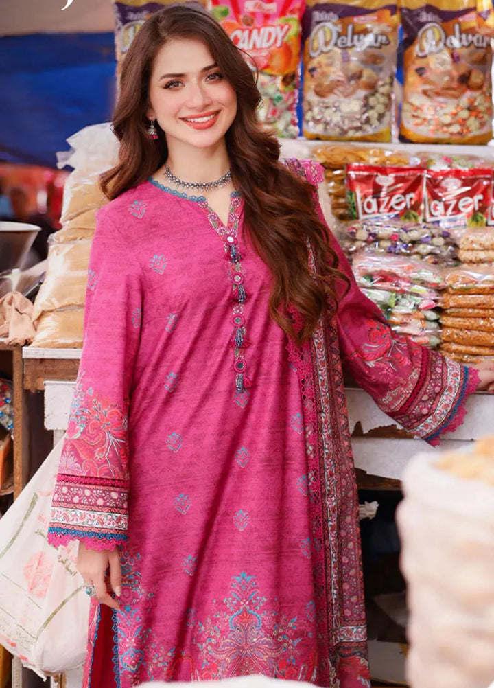 Arabic Lawn By Asim Jofa Printed Suit Unstitched 3 Piece AJ24AL AJPL-17 - Summer Collection