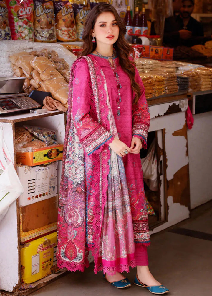 Arabic Lawn By Asim Jofa Printed Suit Unstitched 3 Piece AJ24AL AJPL-17 - Summer Collection