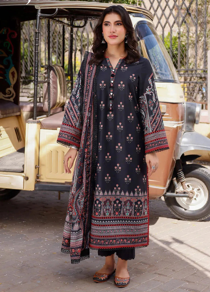 Arabic Lawn By Asim Jofa Printed Suit Unstitched 3 Piece AJ24AL AJPL-19 - Summer Collection
