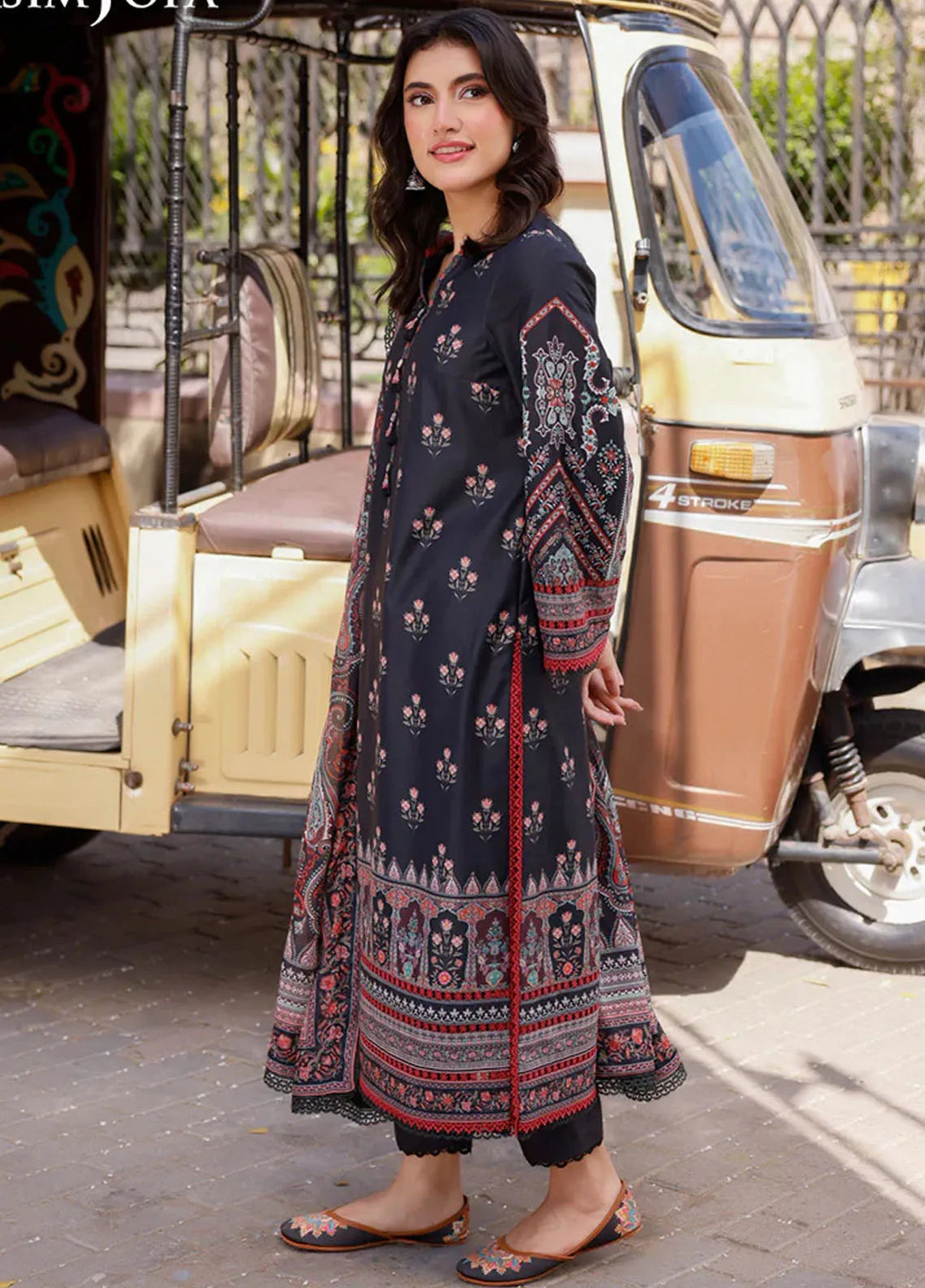 Arabic Lawn By Asim Jofa Printed Suit Unstitched 3 Piece AJ24AL AJPL-19 - Summer Collection