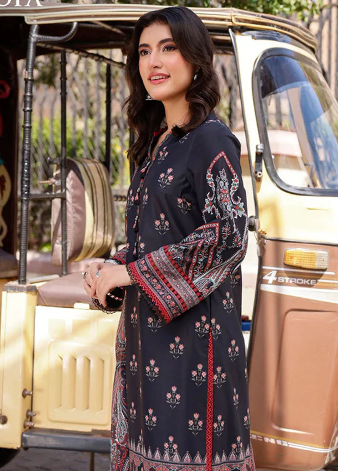 Arabic Lawn By Asim Jofa Printed Suit Unstitched 3 Piece AJ24AL AJPL-19 - Summer Collection