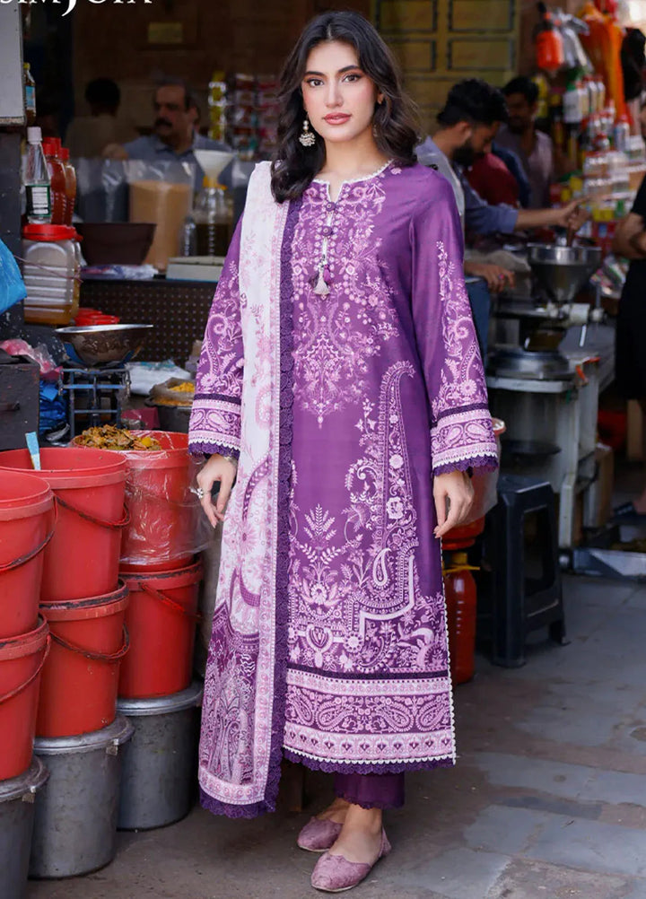 Arabic Lawn By Asim Jofa Printed Suit Unstitched 3 Piece AJ24AL AJPL-20 - Summer Collection