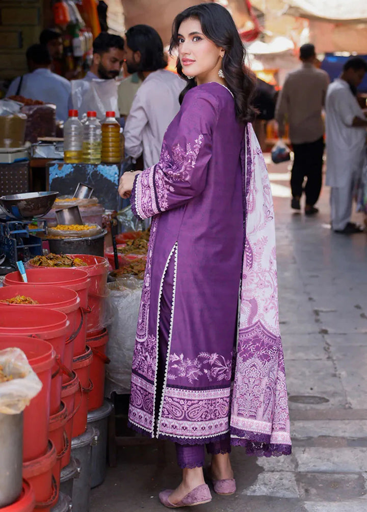 Arabic Lawn By Asim Jofa Printed Suit Unstitched 3 Piece AJ24AL AJPL-20 - Summer Collection